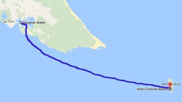 Klein Curacao 80 Vaarroute Klein Curaçao - Spaanse Water