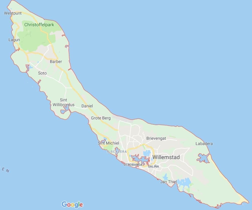 Curacao landkaart Google Maps