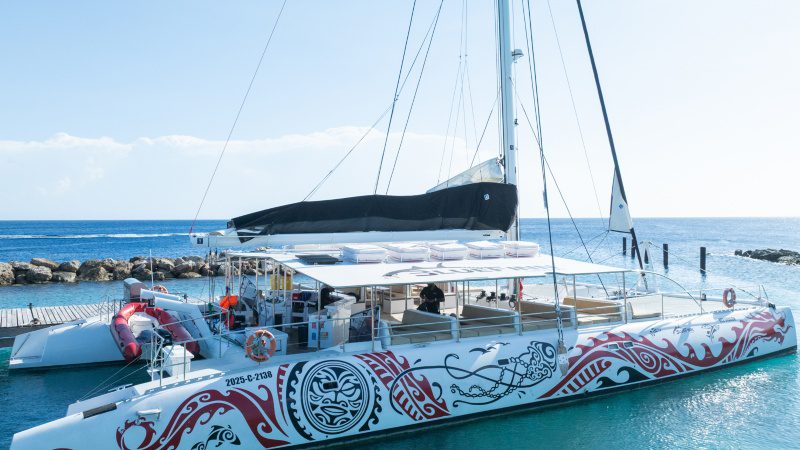 Sunset Sailing Cruise - Grote catamaran 4 sunset cruise curacao bluefinn red dragon catamaran 800x450 1
