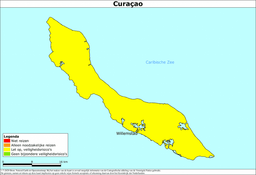Reisadvies Curacao code geel