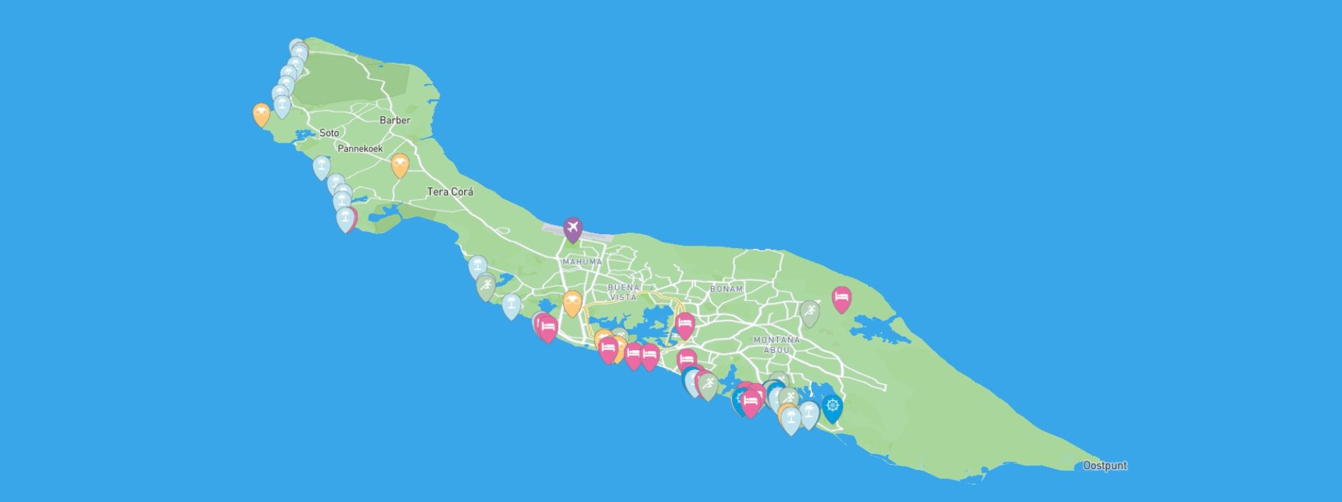 mapa interactivo de curaçao