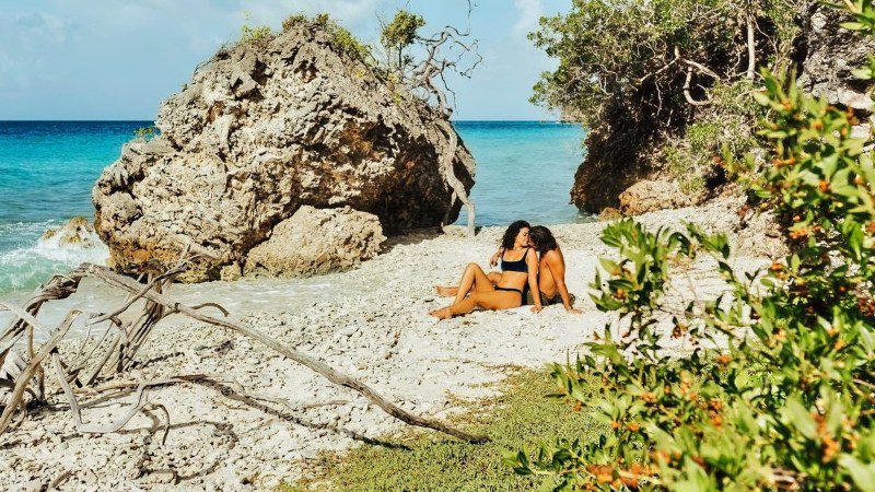 Praia romântica privativa em Curaçao
