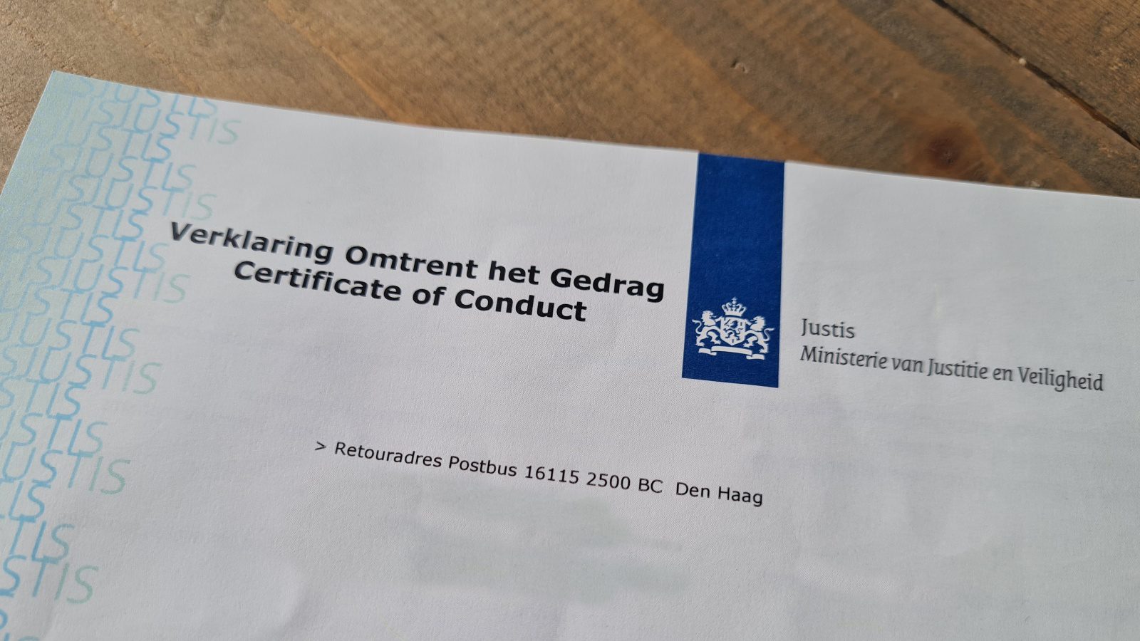 vog verklaring omtrent gedrag