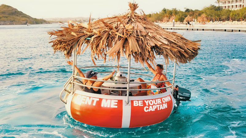 barco para churrasco redondo tiki boats