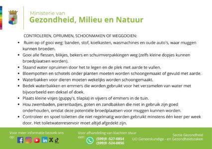 Dengue Curacao | control and clean up mosquito breeding grounds