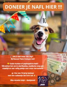 Rescue Paws Curacao oude guldens inleveren