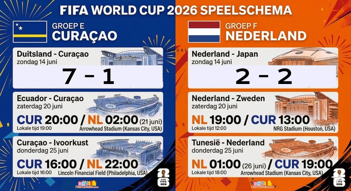 WK Voetbal 2026 Curacao 13 FIFA WK 2026 Curaçao en Nederland
