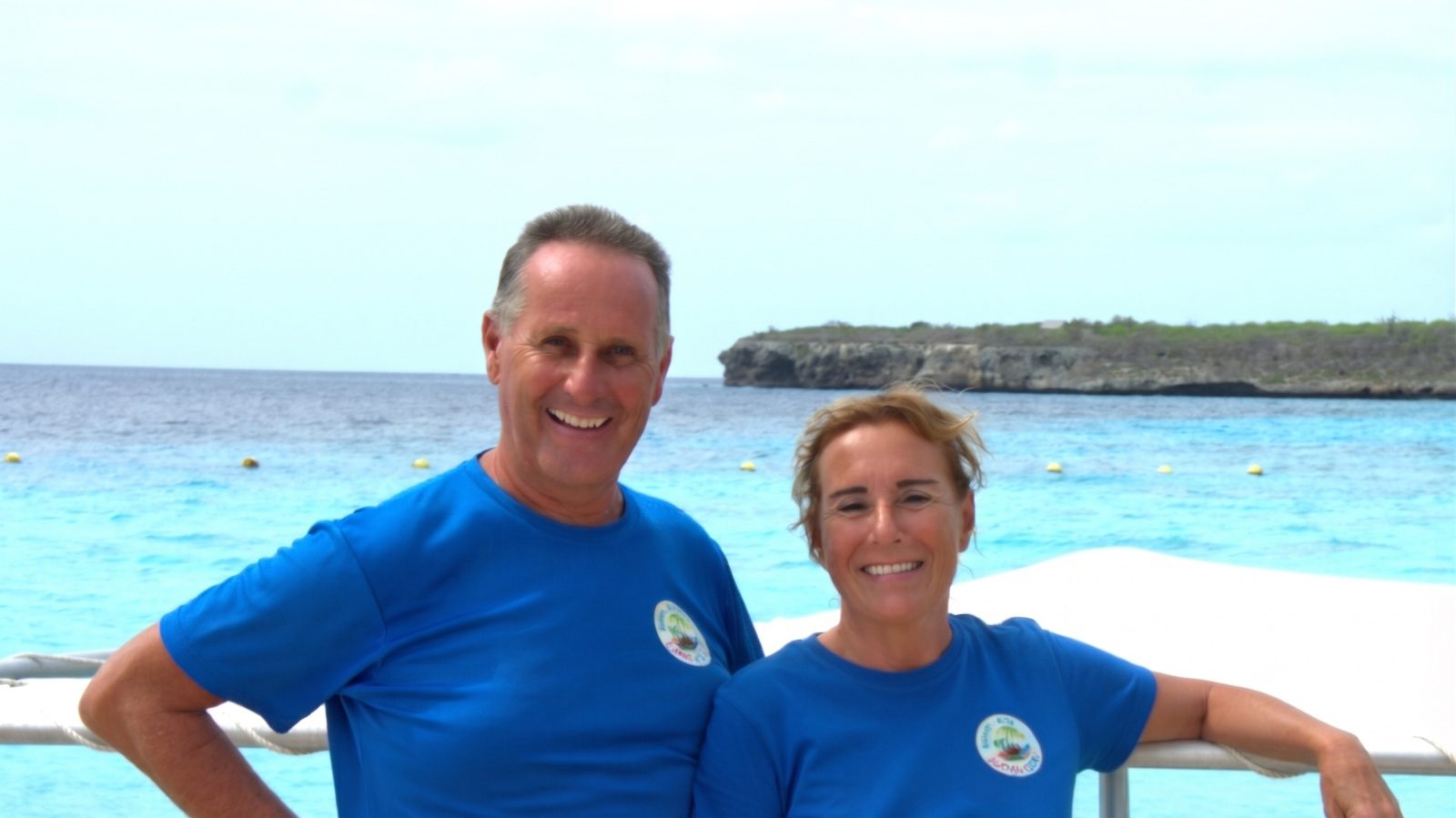 Arie-Jan and Audrey of Banda Abou Tours on their boat The Blue Pearl